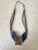Vintage Native American Multi-Strand Liquid Silver Necklace, Azurite-Malachite Pendant For Sale - Image 4 of 4