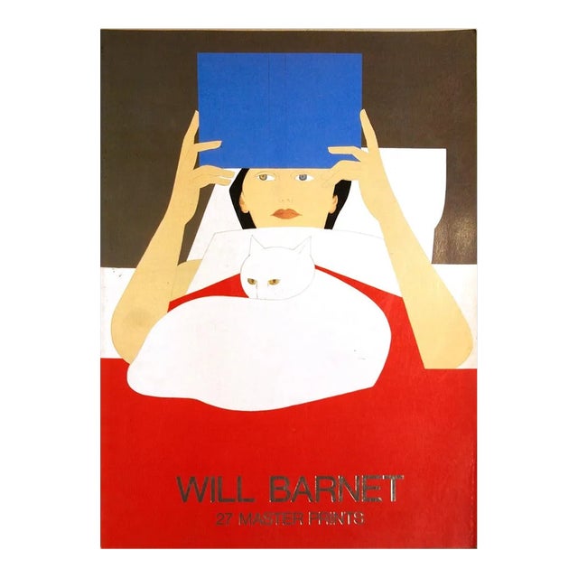 1979 Will Barnet 'Will Barnet 27 Master Prints' Realism Blue,White,Red Book For Sale