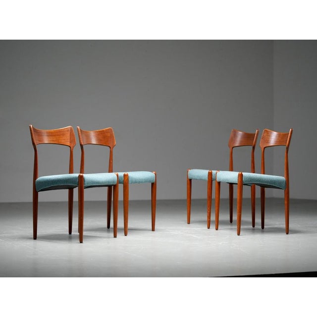 1970s Vintage Teak Dining Chairs from C. Linneberg & B. Pedersen, 1970s, Set of 4 For Sale - Image 5 of 12