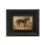 Bay Colt in Stable Framed Oil Painting Print on Canvas in Distressed Black Wood Frame For Sale