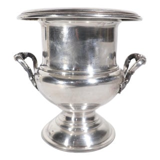 Vintage Silver Plate Champagne Ice Bucket by Crescent For Sale