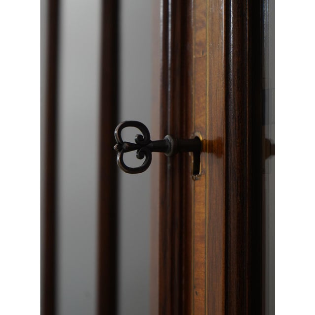 English Made Mahogany Inlaid Corner Cabinet For Sale - Image 9 of 17