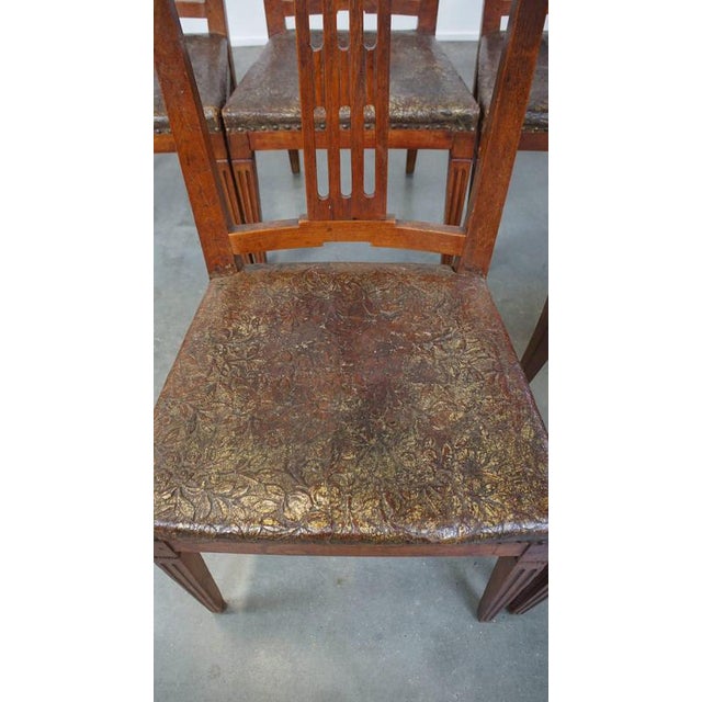 Dutch Leather Dining Room Chairs, Set of 6 For Sale - Image 11 of 18