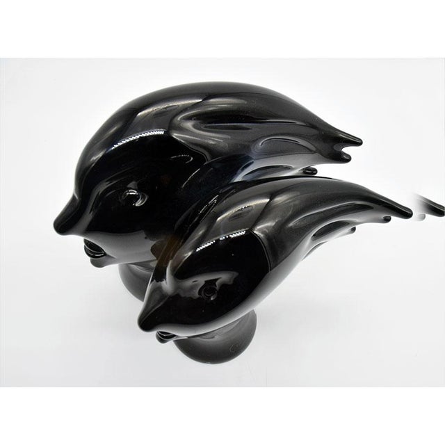 Murano Heads Sculpture in Black Glass by Sergio Rossi, 1970s For Sale - Image 6 of 14