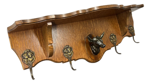 Vintage French Coat Rack with Hooks