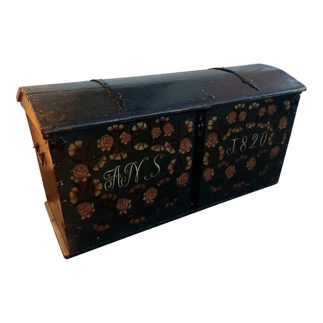 Early 19th Century Swedish Dome Top Wedding Trunk For Sale