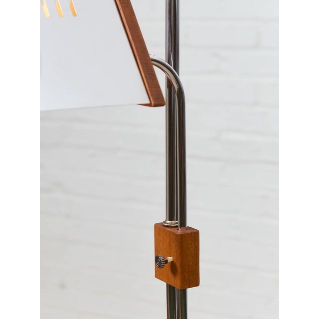Mid 20th Century 1970’s Italian Wood and Chrome Lamp For Sale - Image 5 of 9