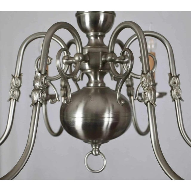 Dutch Six-Arm Chandelier in Brass For Sale - Image 3 of 5