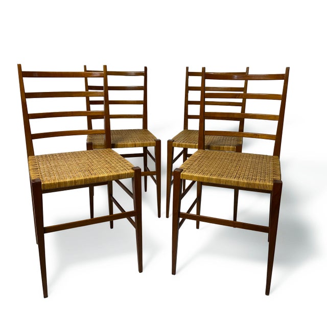 Vintage Italian Chairs in the style of Gio Ponti, 1950s, Set of 4 For Sale - Image 9 of 9