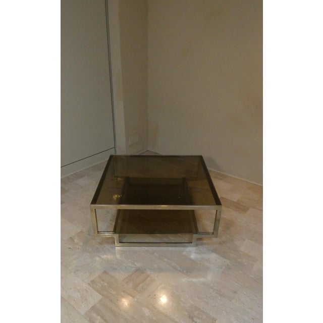 Gold Amber Glass Coffee Table with Geometric Structure, Italy, 1970s For Sale - Image 8 of 18
