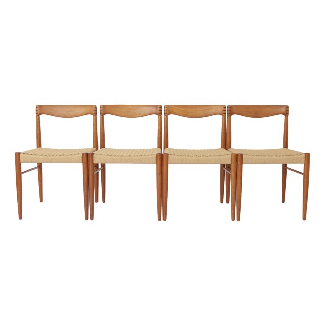 Vintage Danish Teak Dining Chairs by H.W. Klein for Bramin, 1970s, Set of 4 For Sale