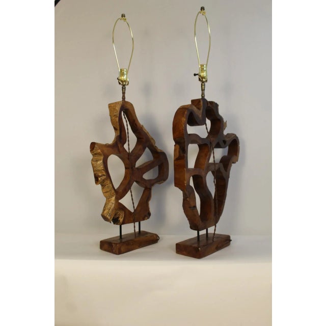 Mid 20th Century Mid 20th Century Italian Free Form Sculptural Lamps - A Pair For Sale - Image 5 of 10