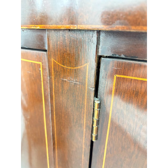 Late 20th Century Baker Furniture Federal Style Inlaid Mahogany Demilune Sideboard Buffet For Sale - Image 15 of 18