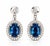 Mid 20th Century Mid 20th Century Pair of 14k White Gold Blue Sapphire & Diamond Halo Drop Earrings For Sale - Image 5 of 5