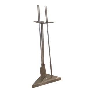 Chesneys The Derwent Minimalist Fire Tool Set in Brushed Steel- 3 Pieces For Sale