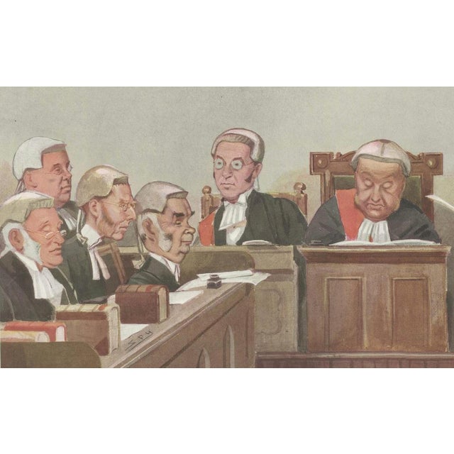 Vincent Brooks, Vanity Fair Heads of the Law Judicial Caricature, British Courtroom Scene, 1902, Print For Sale - Image 6 of 9