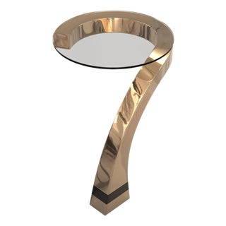 "Dimensione" Side Table With Bronze, Hand-Crafted For Sale
