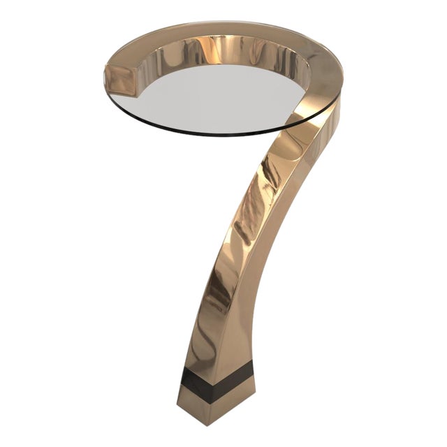 "Dimensione" Side Table With Bronze, Hand-Crafted For Sale