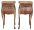 Antique French Louis Xv Marquetry Marble Top Nightstands, 1890s, Set of 2 For Sale
