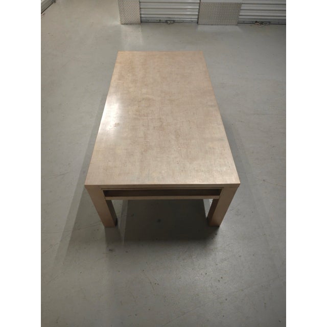 Contemporary Baker Luxe Style White Gold Leaf Cocktail Table For Sale - Image 9 of 10