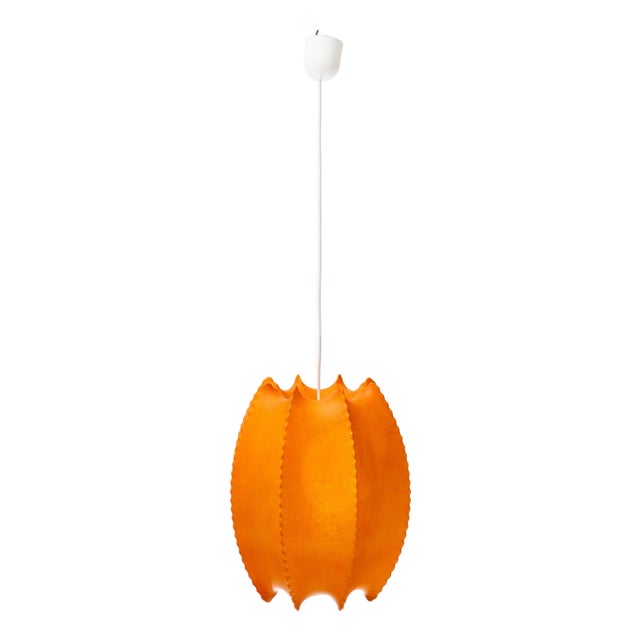 Orange Cocoon Pendant Lamp, 1960s For Sale