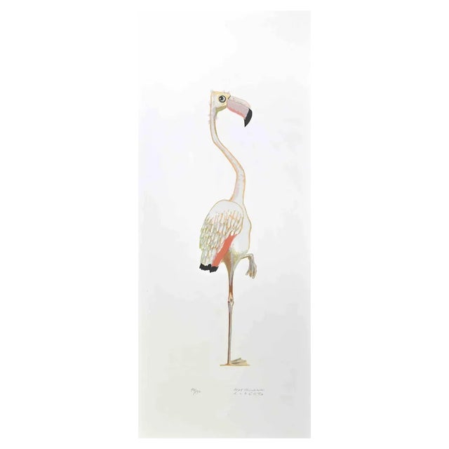 Alberto Mastroianni, Flamingo, Lithograph, 1970s For Sale