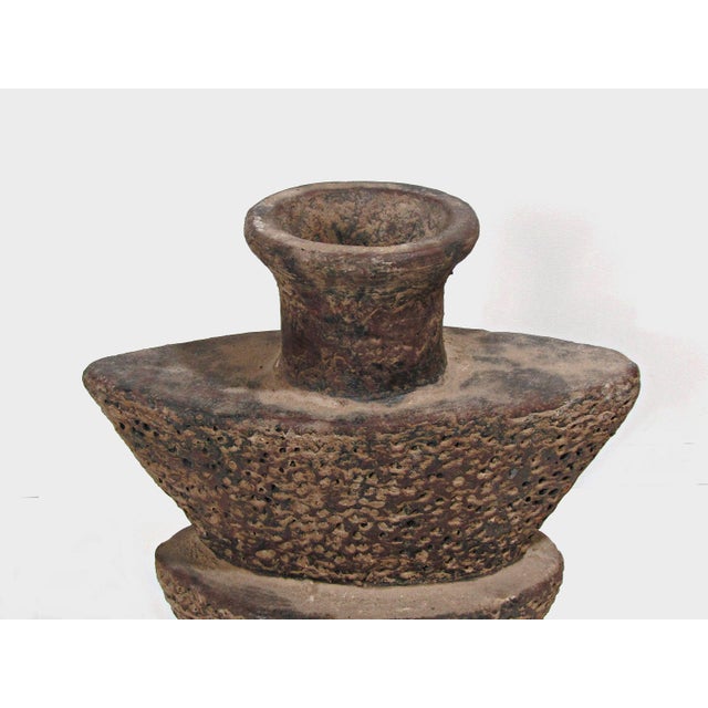 Brutalist Studio Pottery Vase – Hand-Built Stoneware, Volcanic Texture, Circa 1970s For Sale - Image 11 of 13