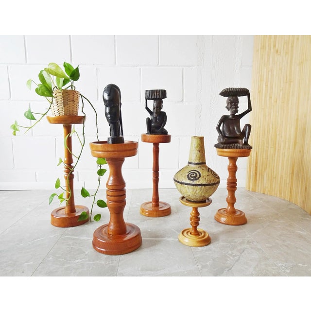 Turned Plant Stand, Germany 1960s, Set of 2 For Sale - Image 10 of 11