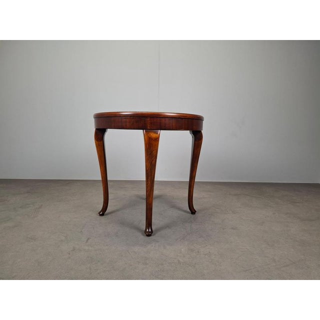 1930s Art Deco Round Table in Wood and Veneer, Czechoslovakia, 1930s For Sale - Image 5 of 18