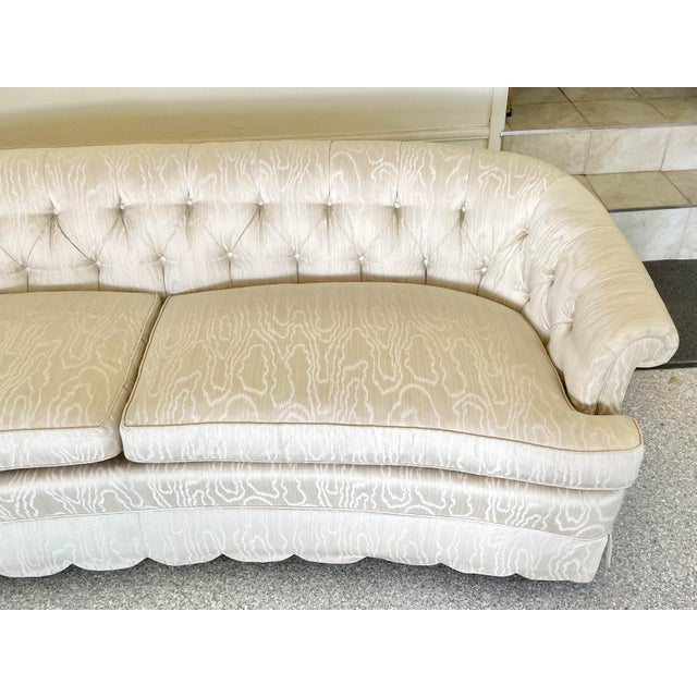 Henredon Curved Tufted Back Ivory Sofa by Schoonbeck 1960s Chairish
