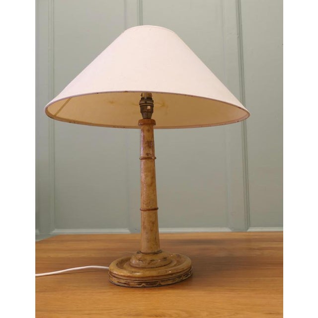 Wood Hand-Carved Table Lamp, 1930s For Sale - Image 7 of 8