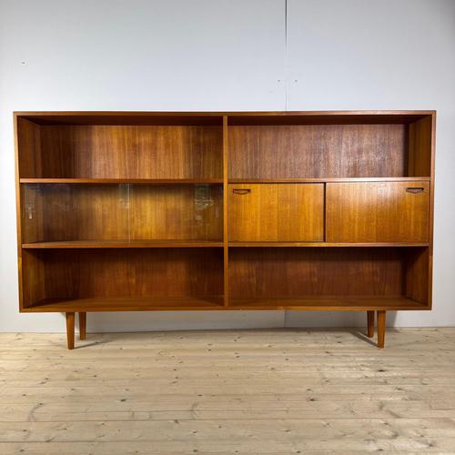 Vintage Teak Bookcase with Glass Doors by Clausen & Son, Denmark, 1960s For Sale - Image 3 of 9