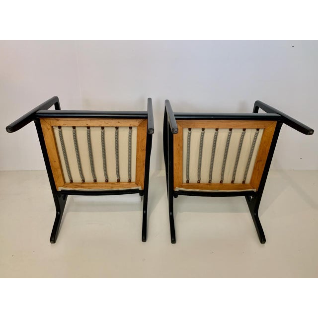 Early Ole Wanscher Ebonized Mahogany Lounge Chairs, 1950's - A Pair For Sale - Image 6 of 13