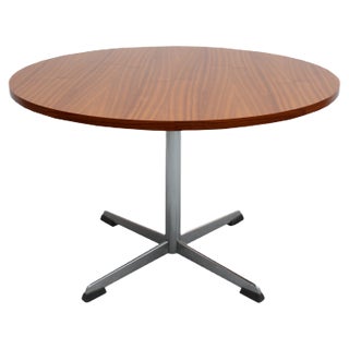 Walnut Coffee Table with Chrome Base, 1960s For Sale