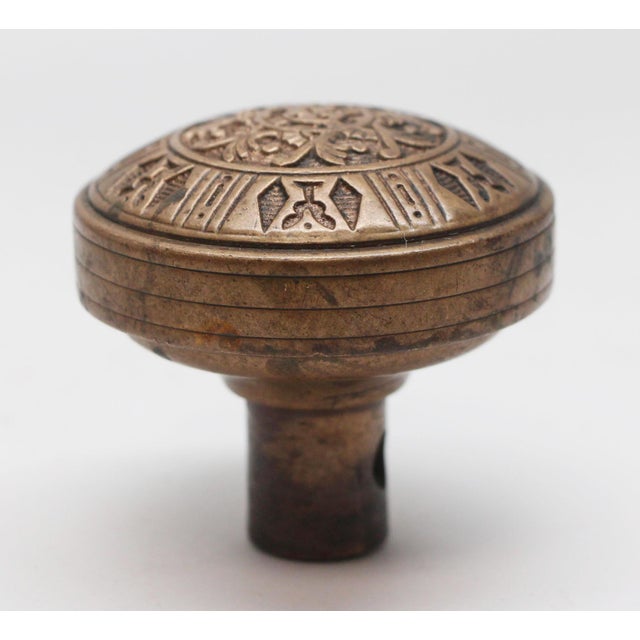 Traditional Brass Reading Single Vernacular Antique Door Knob For Sale - Image 3 of 4