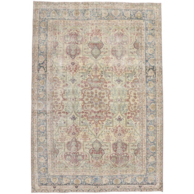 Antique Persian Yazd Rug - 10'02 x 14'09 For Sale - Image 10 of 10