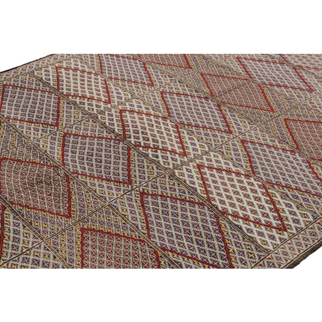 Rug & Kilim 1950s Vintage Zayane Moroccan Kilim in Polychromatic Tribal Patterns by Rug & Kilim For Sale - Image 4 of 6