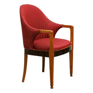 Mid 20th Century French Striped Chair For Sale