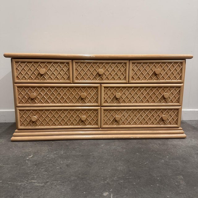 Oak and Faux Rattan-Front Chest of Drawers by Maugrion for Roche Bobois For Sale - Image 11 of 14