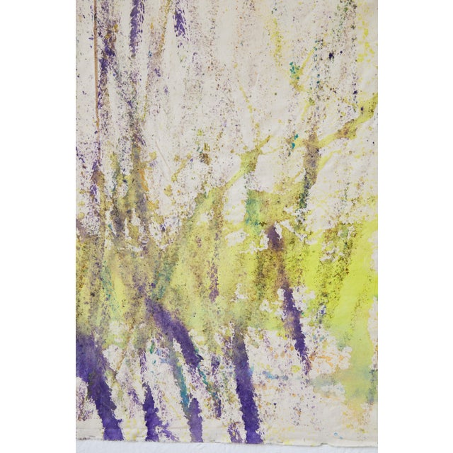 2020s "Purple Yellow Double" Large Abstract Acrylic Performance Painting by Simon Findlay For Sale - Image 5 of 12