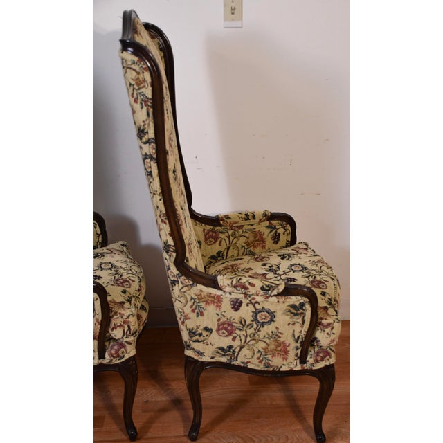 1930 French Xvi Style Fruitwood High Back Living Room Chairs Fireplace Side Chairs For Sale - Image 11 of 18