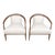 Mid Century Modern Pair of Lounge Chairs White Leather. - Pair For Sale