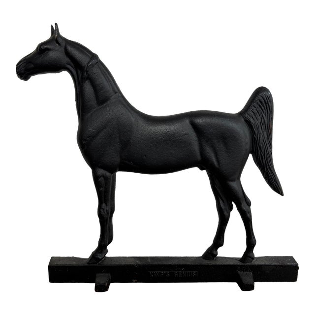 Vintage Equestrian Cast Iron Horse Doorstop by Virginia Metalcrafters For Sale