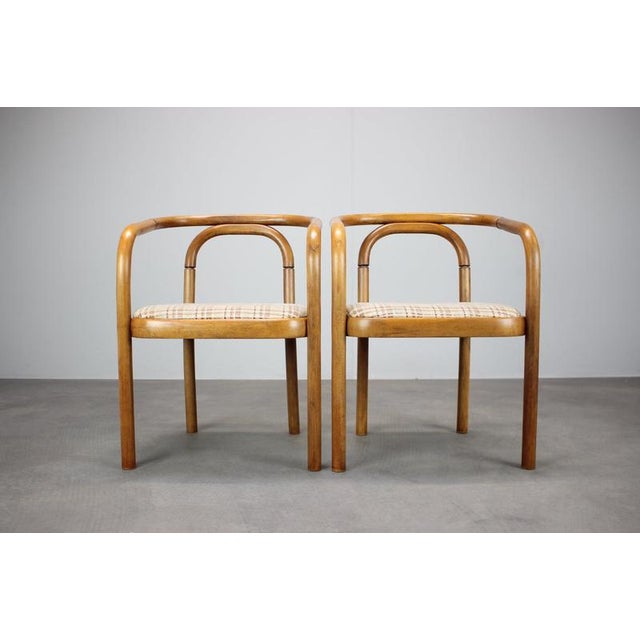 Thonet Bentwood Armchairs attributed to Antonín Šuman for Ton, Former Czechoslovakia, 1980s, Set of 2 For Sale - Image 4 of 16