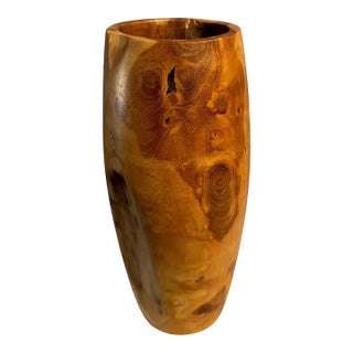 15" Burlwood Root Vase For Sale