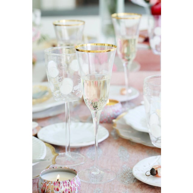 Glass VIETRI Optical Gold Champagne Glass For Sale - Image 7 of 11