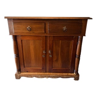 19th Century American Solid Wood Washstand / Press Cabinet, Believed C. 1870s For Sale