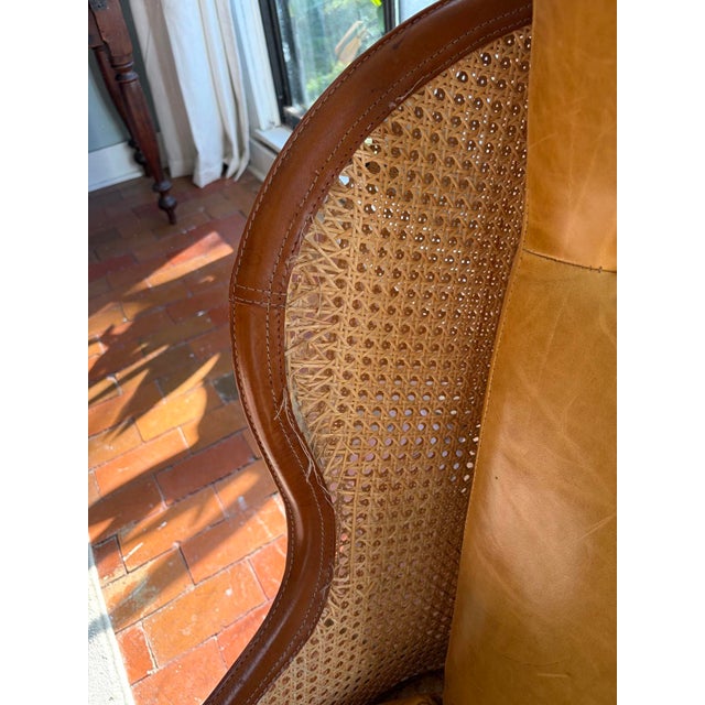 Tan Garsnas "Dandy" Lounge Chair by Pierre Sindre, Cane and Tan Leather, 2019 For Sale - Image 8 of 8