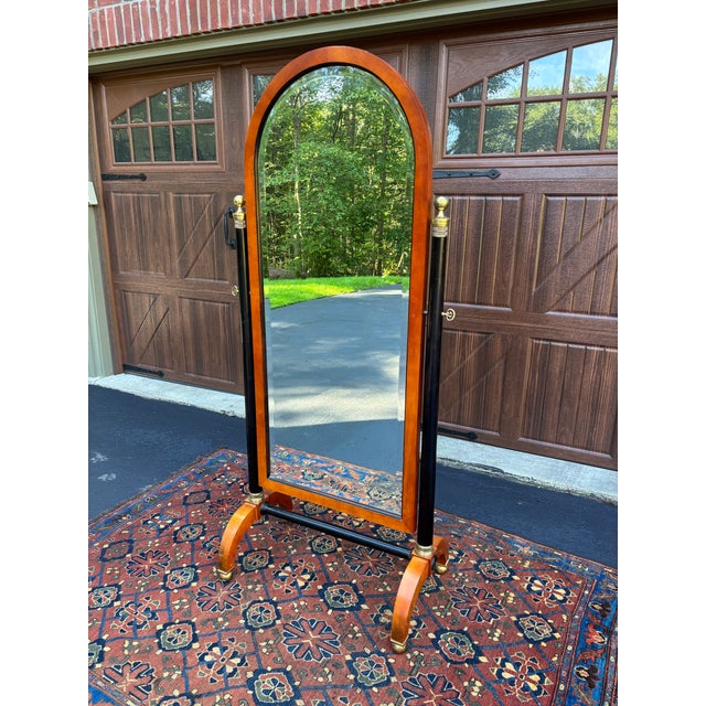 Mid 20th Century French Empire Style Arched Cheval Mirror For Sale - Image 5 of 12