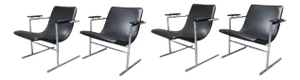 Chromed Metal Armchairs by Rudi Verelst Oslo for Novalux, 1970s, Set of 4